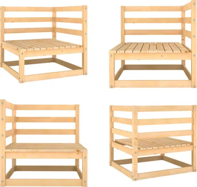 Image de vidaXL Canapé d'angle de jardin en pin massif - Canapé d'angle - Canapés d'angle - Canapé d'angle en bois - Canapés d'angle en bois