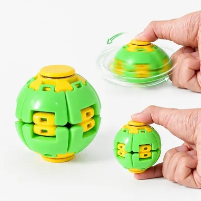 Immagine prodotto di Palla a spirale – Giocattolo antistress – Rotante – Verde – Formato A5