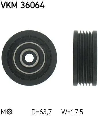 Produktbild von SKF VKM 36064 Spannrolle Keilrippenriemen für RENAULT MASTER II Kasten (FD) MASTER II Pritsche/Fahrgestell (ED/HD/UD) MASTER II Bus (JD) für OPEL