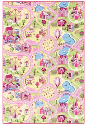 Produktbild von Kinder und Spielteppiche | Große Auswahl an Straßenteppichen | Pflegeleicht und Strapazierfähig, Größe:140x200 cm, Design:Rosa Village