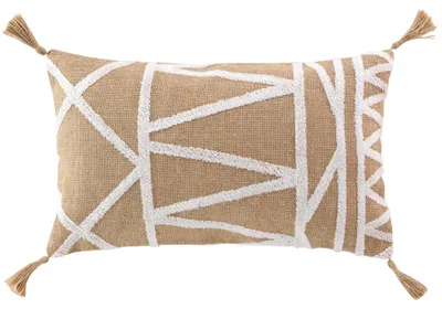 Image de Coussin décoratif en jute et polycoton ASMARA, 30 x 50 cm