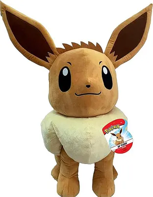 A large plush toy of the Pokemon character Eevee.