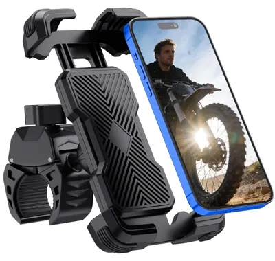 Produktbild von Handyhalterung Fahrrad Lenker Motorrad Smartphone Halterung - 360 Grad drehbar - 4,7 bis 7,2 Zoll - Lenkerdurchmesser 22 bis 42 mm - Werkzeugfrei