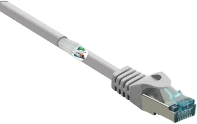 Produktbild von Renkforce RF-5043946 RJ45 Patchkabel CAT 6a S/FTP 15.00 m Grau Flammwidrig 1 St.