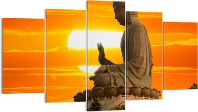Produktbild von Bild auf Leinwand - Leinwandbild - tempel buddha - 160x85cm - Wand Bild - Wanddeko - Wandbilder - Leinwanddruck - Bilder - Kunstdruck - Wanddekoration - Leinwand bilder - Wandkunst - EA160x85-3532