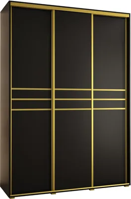 Produktbild von MEBLE KRYSPOL Davos 10 Schrank, drei Türen - 235,2x170x45 cm - Schwarz Schwarz Gold