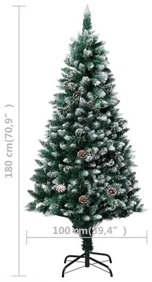 Immagine prodotto di vidaXL Albero di Natale artificiale con luci, pigne e baubles 180 cm