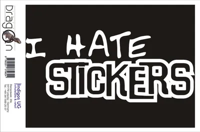 Produktbild von Aufkleber / Autoaufkleber - JDM / Die cut / Auto / OEM - I hate Stickers - 210x90 mm rot - Heckscheibe / Heckscheibenaufkleber