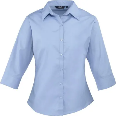 Produktbild von Premier - Hemd für Damen 3/4 Ärmel PC6704 (34 DE) (Mittelblau)