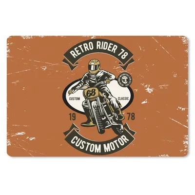 Produktbild von MuchoWow® Schreibtischunterlage Motorrad - Retro - Zitat 60x40 cm - XXL Mauspad - Großes Mauspad