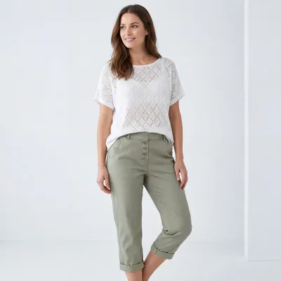 Produktbild von Caprihose mit Stretch QriginalYou 7/8 Hose mit Gummizug Gr. 36 - 48 für Damen