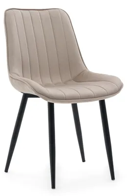 Produktbild von ELVA-Sessel mit Veloursbezug in Dunkelbeige für Küche und Wohnzimmer