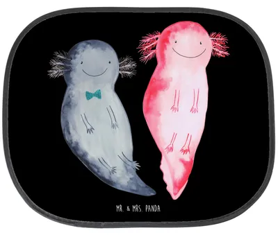 Produktbild von Mr. & Mrs. Panda autofenster sonnenschutz Axolotl Freundin - Schwarz - Geschenk, Auto, Lurch, Liebe, glücklich, Seitlicher, Seitenscheibe, Autoscheiben, Valentinstag