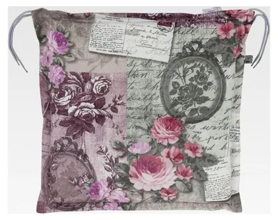 Produktbild von Auflage Hocker Rom rosa-grau Blumen Landhaus 50x50x6 cm Sitzpolster