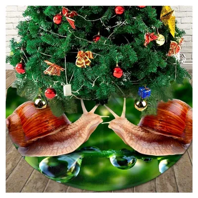 Produktbild von Weihnachtsbaumrock mit Tierschnecke, 91 cm, bedruckt für festliche Dekoration