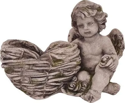 Produktbild von Dekofigur Engel zum Bepflanzen 26 x 38 x 23 cm grau