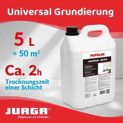Produktbild von Jurga Tiefgrund LF 5 L, Grundierung für Wand & Boden, Tiefengrund Innen & Außen, für Rigips, Gipskarton, Beton, Estrich, Putz, OSB-Platten