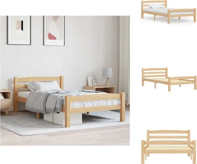 Image de vidaXL Lit en pin massif 100x200 cm - Lits et Sommiers