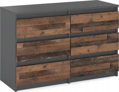 Image de Commode 6 tiroirs Sideboard Armoire à tiroirs Meubles modernes avec tiroirs pour votre chambre Anthracite Industriel/Gris Mat - Old Style 100cm