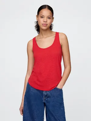 Produktbild von GAP leichtes, atmungsaktives Leinen Top Damen Racerback Rundhals Größe L