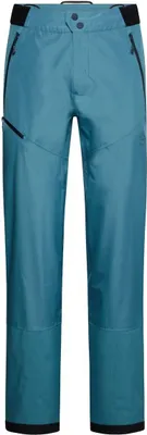 Hardshellhose "Crossridge Evo Shell Pant M" von La Sportiva in Türkis mit seitlichen Taschen und verstärktem Saum.
