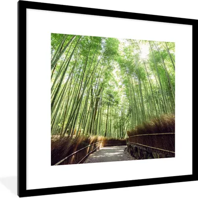 Produktbild von MuchoWow® Gerahmtes Poster Bambushain in Arashiyama Japan 40x40 cm - Poster mit Schwarzem Bilderrahmen Wandposter Rahmen Foto Bilder - Poster - Plakat im Rahmen