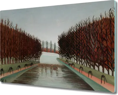 Produktbild von Coloray Herdabdeckplatte 80x52 cm Schneidebrett Kochplattenabdeckung Küchenbrett Hackbrett - Park Baum Fluss Himmel