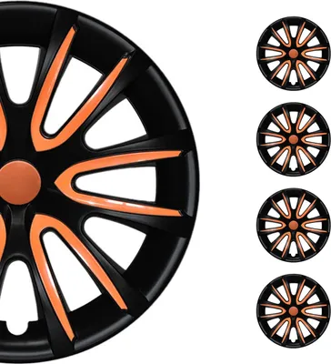Obrázok produktu pre 4x kryty nábojov 16 palcov matná čierna a oranžová