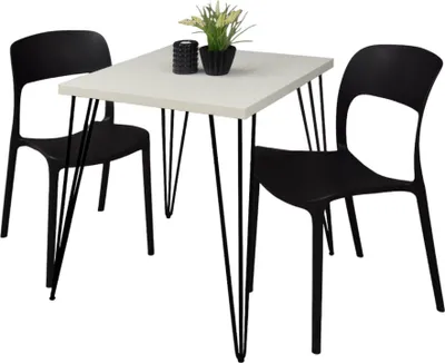Produktbild von Bartisch Eirena 70x70x75 schwarz matt/weiß matt lack 14489