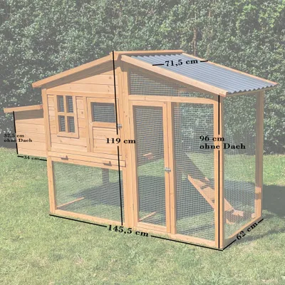 Produktbild von Hühnerhaus Liese mit PVC Welldach