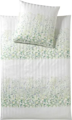 Elegante Mako-Satin Bettwäsche Summer-Garden minze  2164-4 Freisteller