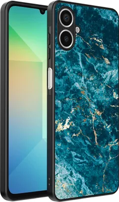 Produktbild von Smartphonica Handytasche Geeignet für Samsung Galaxy A06 mit Marmordruck - TPU zurück Abdeckung Fall blau Marmor Design - Blau