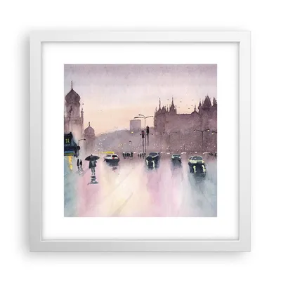 Produktbild von Gerahmtes Poster - Weißer Rahmen - Aquarell Stadt historische Denkmäler - 30x30 cm - Wand Bild - Wanddeko - Wandbilder - Kunstposter - Wandposter - Bilderrahmen - Bilder - Kunstdruck - P2WAC30x30-4579