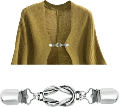 Produktbild von Vintage Damen Twist Ring Cardigan Pullover Kragen Clip Kleid Schal Verschluss Pin