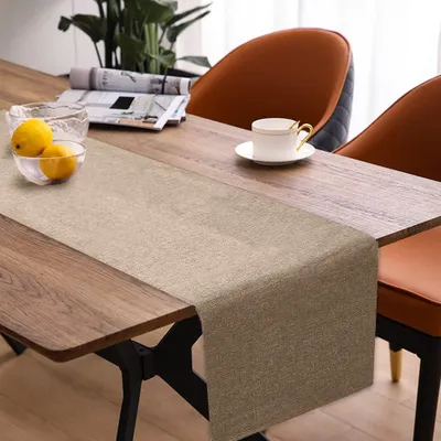 Productafbeelding van Tafelrunner 40 x 240 cm, wasbaar, waterdicht, linnenlook, voor Eetkamer