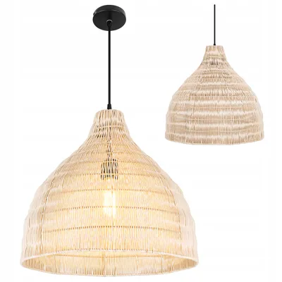 Produktbild von MasterLED Pendelleuchte Boho Lopez E27 1-flammig Schwarz-Braun 45 cm
