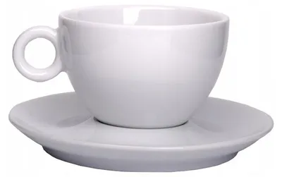 Obrázok produktu pre Ľubľana – Biela porcelánová šálka s podšálkou, objem 280 ml