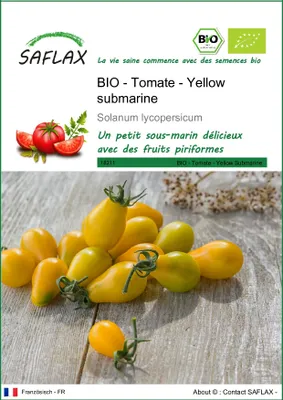 Image de SAFLAX -- Tomate - Yellow submarine - 10 graines - Solanum