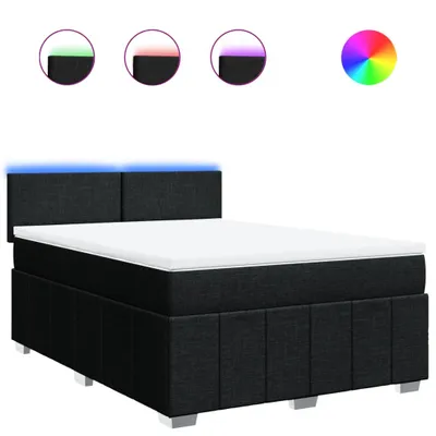 Produktbild von Boxspringbett mit Matratze Schwarz 140x200 cm Stoff