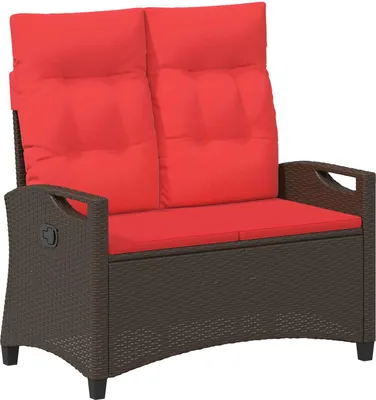 Produktbild von Gartenbank Braun und Rot 105 x 60 x 112 cm Stahl und Polyester