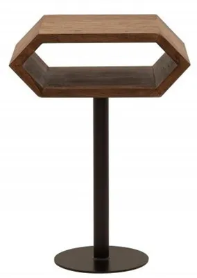 Image de Casa Padrino Designer Table d'Appoint Naturelle / Noire Sheesham 45cm x 35cm x H.65cm Bois Massif