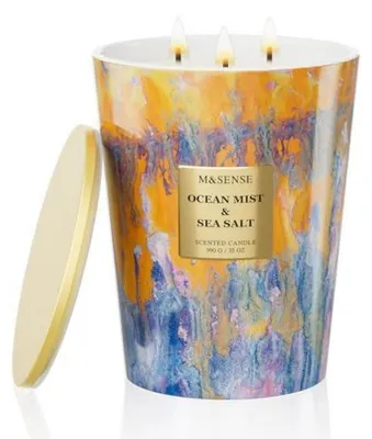 Produktbild von Große Duftkerze im Glas Ocean Scented Candle 990g Sojawachs 150h Brenndauer 3 Dochte