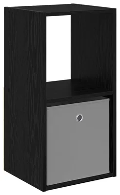 Produktbild von Nachttisch Schwarz Eichen-Optik 35 x 32 x 68,5 cm Holzwerkstoff