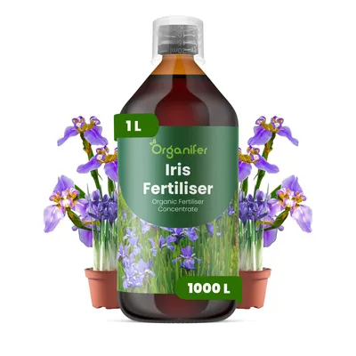Obrázek produktu pro Iris Tekuté Hnojivo 1 L – 2-1-8 NPK – Pro Iris – Podporuje Zdravú Tvorbu Květů, Silné Rhizómy & Stabilný Růst – Organifer