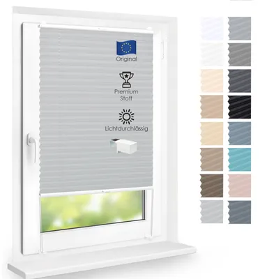Produktbild von Premium Plissee lichtdurchlässig, Hellgrau, 100x130