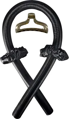 Produktbild von New Heatless Curls Band,Silk Hair Curler Ribbon,Rutschfest Heatless Lockenwickler mit Haarnadel,Wave Formers über Nacht,Locken Ohne Hitze Band für Lange Haare| Scrunchies,schwarz