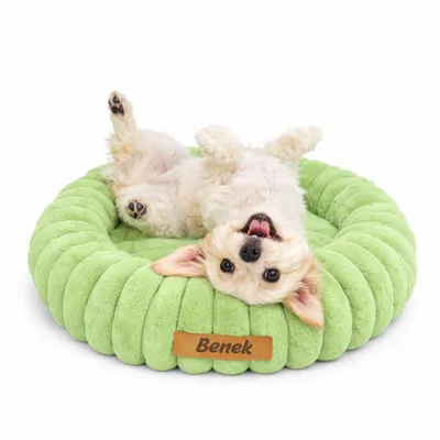 Produktbild von Dogeste Donut Hundebett 50 cm rund, flauschiges Hundekissen, waschbar, rutschfester Boden