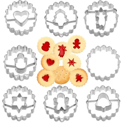 Productafbeelding van Set van 8 Kerst Linzer Koekjesuitsteekvormen