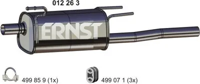 Produktbild von ERNST 012263 Endschalldämpfer für OPEL COMBO Kasten/Kombi Auspuff