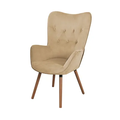 Produktbild von SVITA CLEO Ohrensessel Stoffbezug Fernsehsessel Relaxsessel Chesterfield Beige